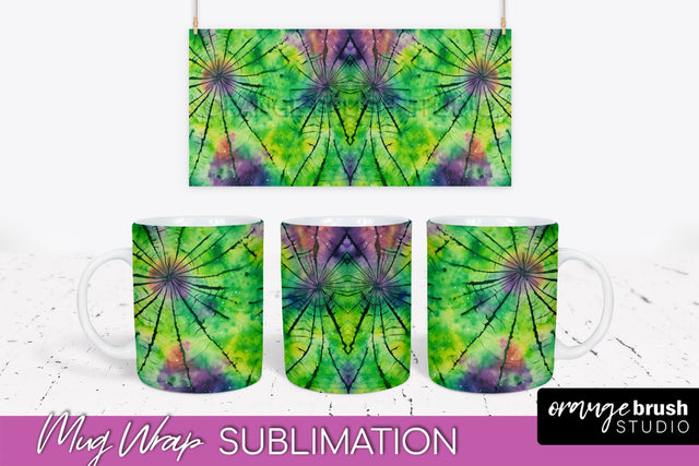 Halloween Tie Dye Coffee Mug Sublimation - Spooky Mug Wrap Sublimation OrangeBrushStudio 