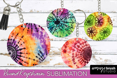 Halloween Tie Dye Keychain - Tie Dye Keychain Sublimation Sublimation OrangeBrushStudio 