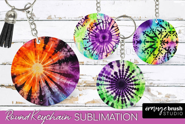 Halloween Tie Dye Keychain - Tie Dye Keychain Sublimation Sublimation OrangeBrushStudio 