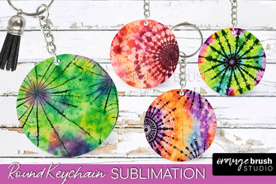 Halloween Tie Dye Keychain - Tie Dye Keychain Sublimation Sublimation OrangeBrushStudio 