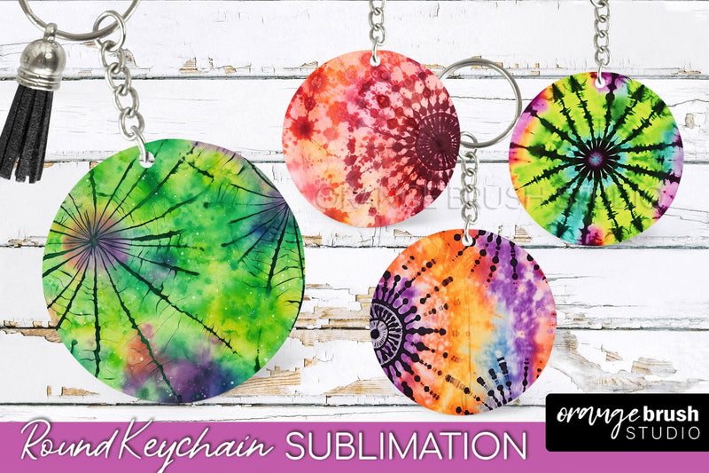 Halloween Tie Dye Keychain - Tie Dye Keychain Sublimation Sublimation OrangeBrushStudio 
