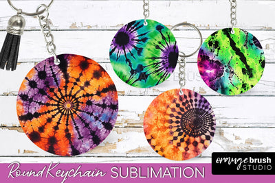 Halloween Tie Dye Keychain - Tie Dye Keychain Sublimation Sublimation OrangeBrushStudio 