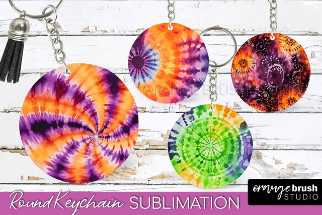 Halloween Tie Dye Keychain - Tie Dye Keychain Sublimation Sublimation OrangeBrushStudio 