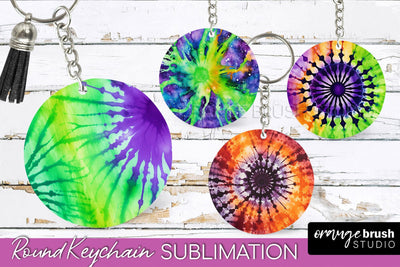 Halloween Tie Dye Keychain - Tie Dye Keychain Sublimation Sublimation OrangeBrushStudio 