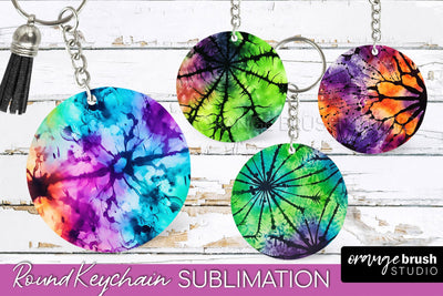 Halloween Tie Dye Keychain - Tie Dye Keychain Sublimation Sublimation OrangeBrushStudio 