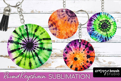 Halloween Tie Dye Keychain - Tie Dye Keychain Sublimation Sublimation OrangeBrushStudio 
