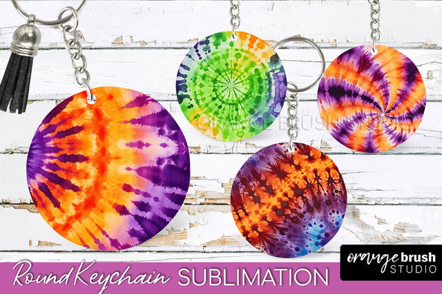 Halloween Tie Dye Keychain - Tie Dye Keychain Sublimation Sublimation OrangeBrushStudio 