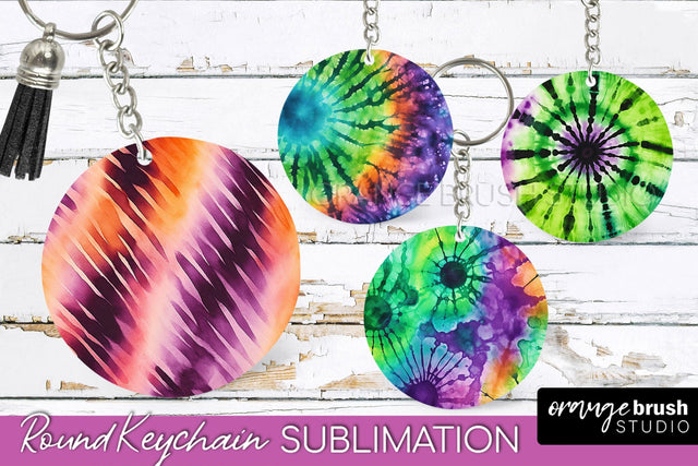 Halloween Tie Dye Keychain - Tie Dye Keychain Sublimation Sublimation OrangeBrushStudio 