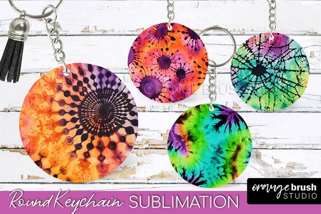 Halloween Tie Dye Keychain - Tie Dye Keychain Sublimation Sublimation OrangeBrushStudio 