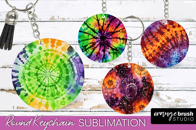 Halloween Tie Dye Keychain - Tie Dye Keychain Sublimation Sublimation OrangeBrushStudio 