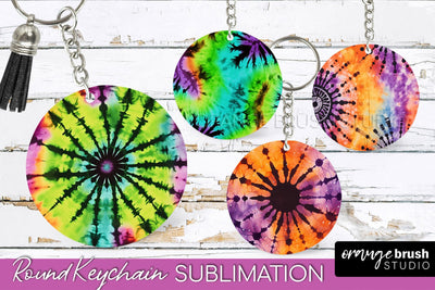 Halloween Tie Dye Keychain - Tie Dye Keychain Sublimation Sublimation OrangeBrushStudio 