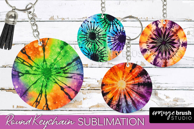 Halloween Tie Dye Keychain - Tie Dye Keychain Sublimation Sublimation OrangeBrushStudio 