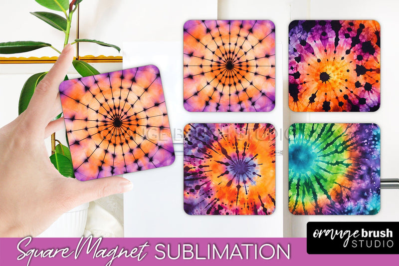 Halloween Tie Dye Magnet Sublimation PNG Design Sublimation OrangeBrushStudio 