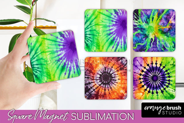 Halloween Tie Dye Magnet Sublimation PNG Design Sublimation OrangeBrushStudio 