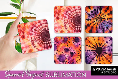 Halloween Tie Dye Magnet Sublimation PNG Design Sublimation OrangeBrushStudio 