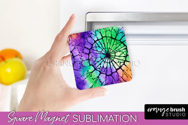 Halloween Tie Dye Magnet Sublimation PNG Design Sublimation OrangeBrushStudio 