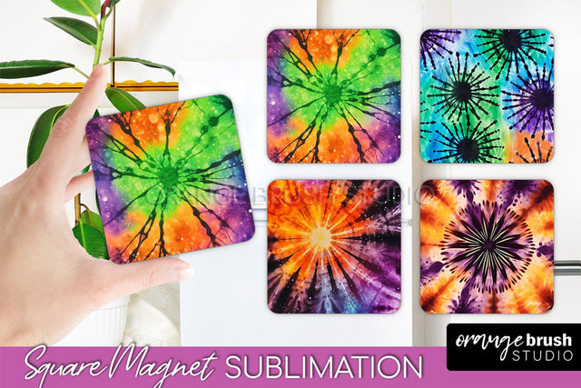 Halloween Tie Dye Magnet Sublimation PNG Design Sublimation OrangeBrushStudio 
