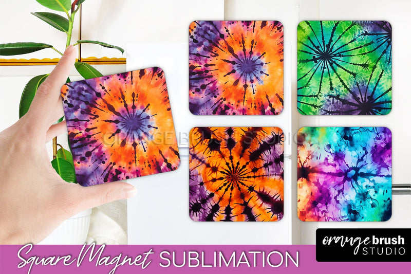 Halloween Tie Dye Magnet Sublimation PNG Design Sublimation OrangeBrushStudio 