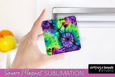 Halloween Tie Dye Magnet Sublimation PNG Design Sublimation OrangeBrushStudio 