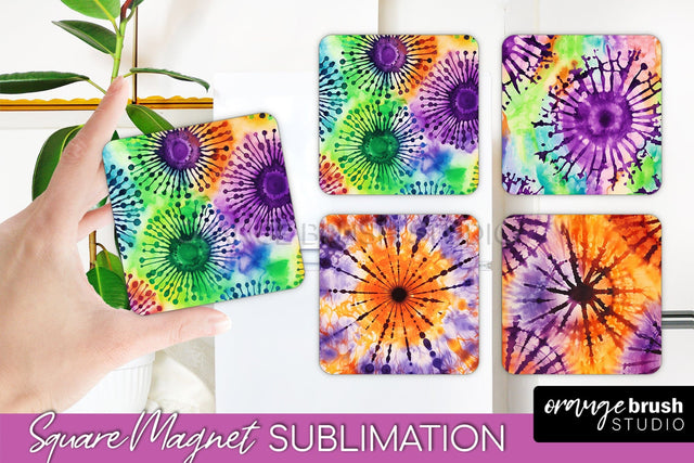 Halloween Tie Dye Magnet Sublimation PNG Design Sublimation OrangeBrushStudio 