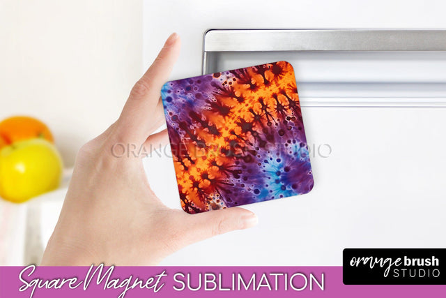 Halloween Tie Dye Magnet Sublimation PNG Design Sublimation OrangeBrushStudio 