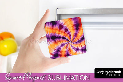Halloween Tie Dye Magnet Sublimation PNG Design Sublimation OrangeBrushStudio 