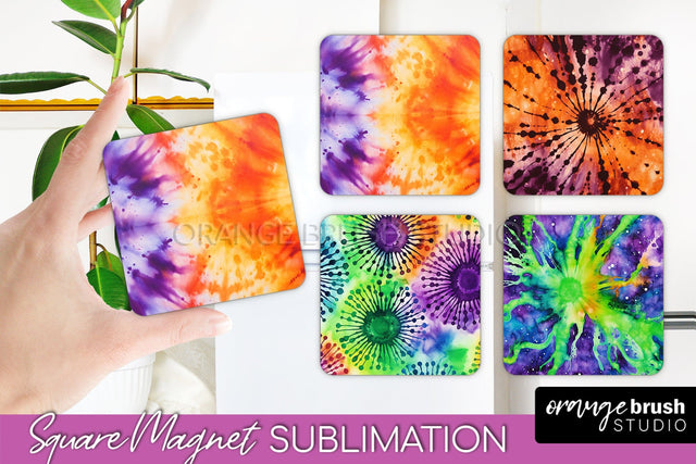 Halloween Tie Dye Magnet Sublimation PNG Design Sublimation OrangeBrushStudio 