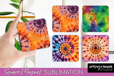 Halloween Tie Dye Magnet Sublimation PNG Design Sublimation OrangeBrushStudio 