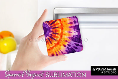 Halloween Tie Dye Magnet Sublimation PNG Design Sublimation OrangeBrushStudio 