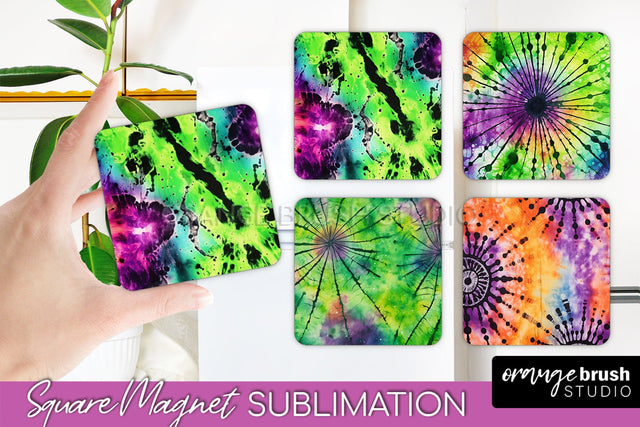 Halloween Tie Dye Magnet Sublimation PNG Design Sublimation OrangeBrushStudio 