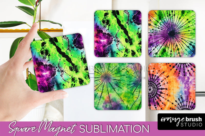 Halloween Tie Dye Magnet Sublimation PNG Design Sublimation OrangeBrushStudio 