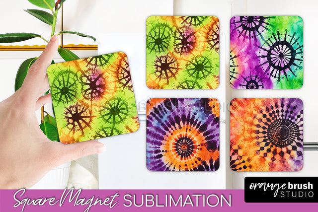 Halloween Tie Dye Magnet Sublimation PNG Design Sublimation OrangeBrushStudio 