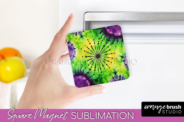 Halloween Tie Dye Magnet Sublimation PNG Design Sublimation OrangeBrushStudio 