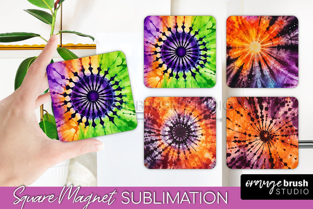 Halloween Tie Dye Magnet Sublimation PNG Design Sublimation OrangeBrushStudio 