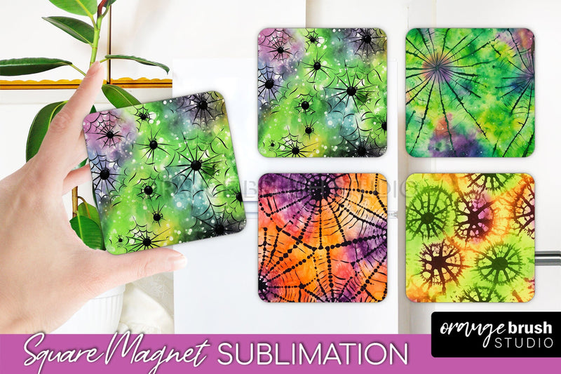Halloween Tie Dye Magnet Sublimation PNG Design Sublimation OrangeBrushStudio 