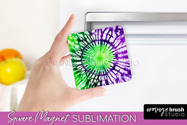 Halloween Tie Dye Magnet Sublimation PNG Design Sublimation OrangeBrushStudio 