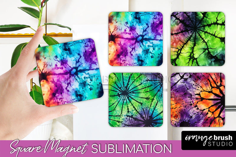 Halloween Tie Dye Magnet Sublimation PNG Design Sublimation OrangeBrushStudio 