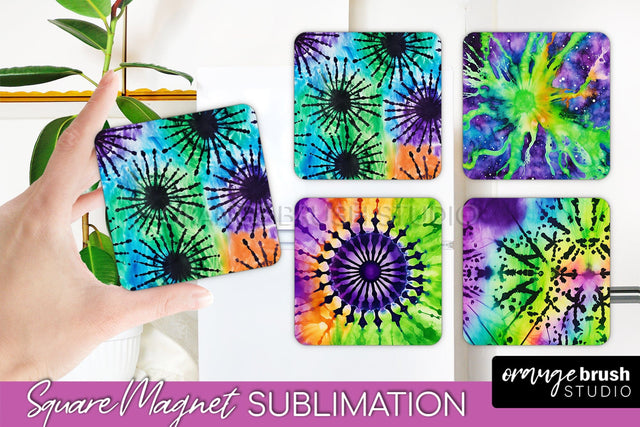 Halloween Tie Dye Magnet Sublimation PNG Design Sublimation OrangeBrushStudio 