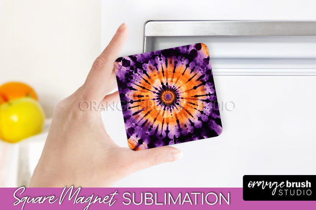 Halloween Tie Dye Magnet Sublimation PNG Design Sublimation OrangeBrushStudio 