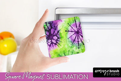 Halloween Tie Dye Magnet Sublimation PNG Design Sublimation OrangeBrushStudio 
