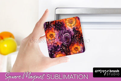 Halloween Tie Dye Magnet Sublimation PNG Design Sublimation OrangeBrushStudio 