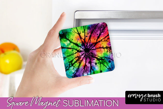 Halloween Tie Dye Magnet Sublimation PNG Design Sublimation OrangeBrushStudio 