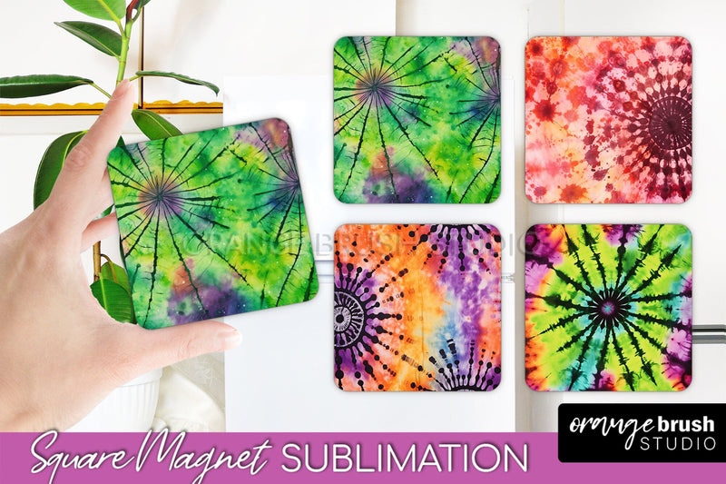 Halloween Tie Dye Magnet Sublimation PNG Design Sublimation OrangeBrushStudio 