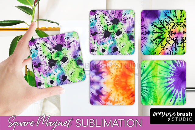 Halloween Tie Dye Magnet Sublimation PNG Design Sublimation OrangeBrushStudio 
