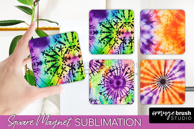 Halloween Tie Dye Magnet Sublimation PNG Design Sublimation OrangeBrushStudio 