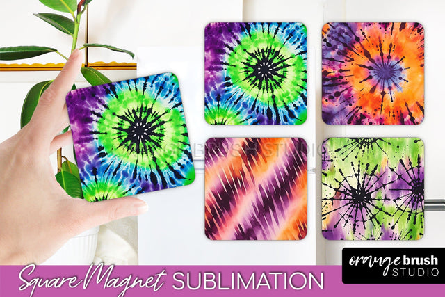Halloween Tie Dye Magnet Sublimation PNG Design Sublimation OrangeBrushStudio 