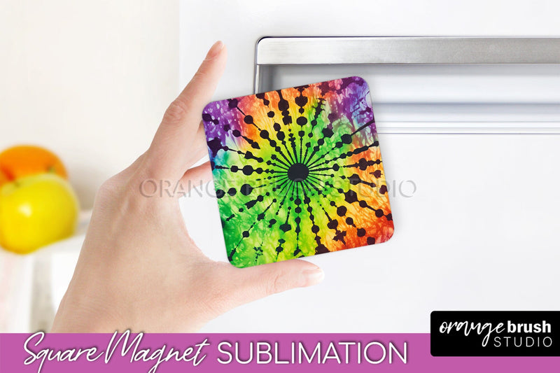 Halloween Tie Dye Magnet Sublimation PNG Design Sublimation OrangeBrushStudio 
