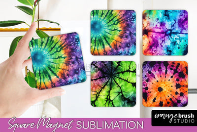 Halloween Tie Dye Magnet Sublimation PNG Design Sublimation OrangeBrushStudio 