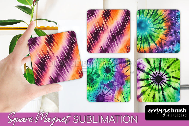Halloween Tie Dye Magnet Sublimation PNG Design Sublimation OrangeBrushStudio 