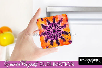 Halloween Tie Dye Magnet Sublimation PNG Design Sublimation OrangeBrushStudio 
